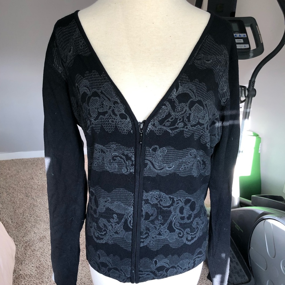 Patterned Zip Cardigan